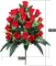 Artificial Cemetery & Memorial Flowers with Vase – Red Rose Gravesite Bouquet, Outdoor Grave Decoration, Weather-Resistant Memorial Arrangement for Headstones (2 Sets)